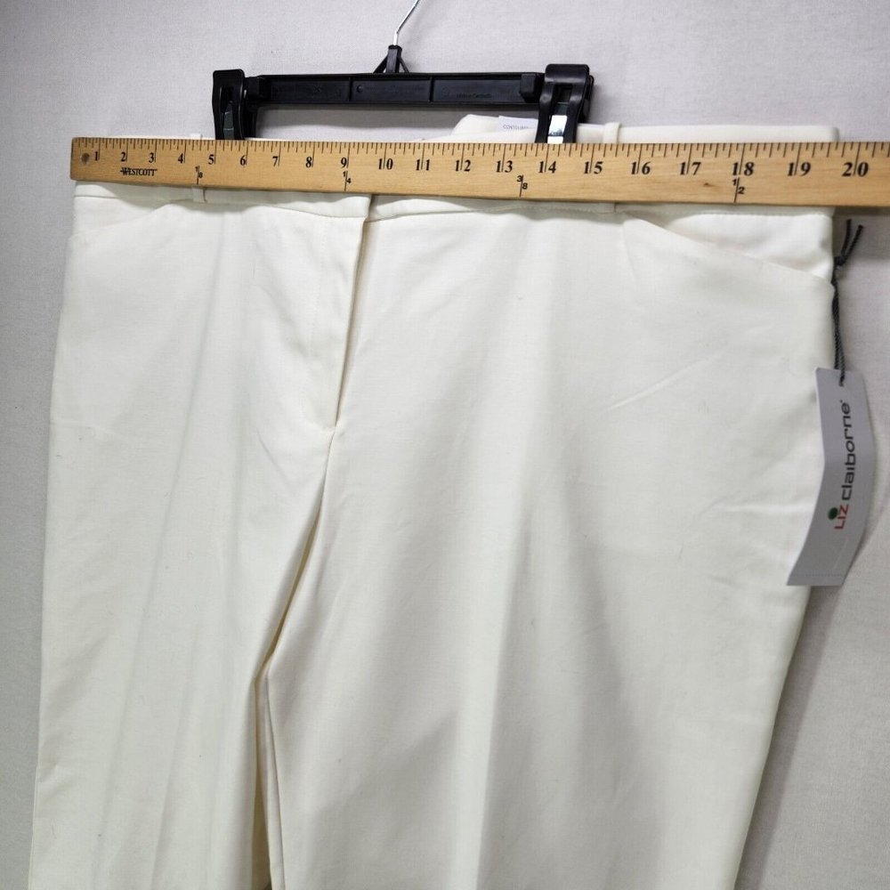 Liz Claiborne Womens Ankle Capri Stretch Pants Size 18 Career Emma Classic White - Picture 3 of 15
